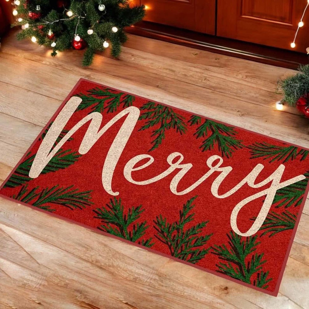 Funny Outdoor Christmas Doormat, Happy Christmas Door Matv